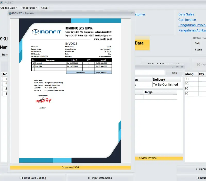 Ironfit Client, screen 3