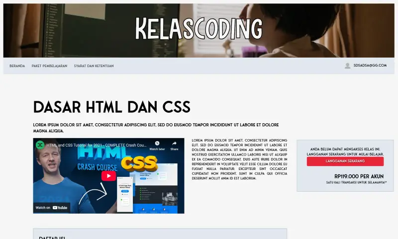 KelasCoding, screen 2