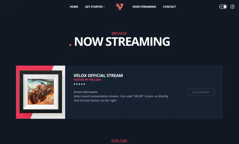 Velox, screen 5